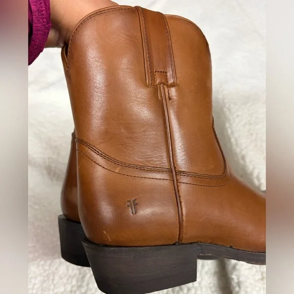 Frye Cognac Leather Billy Short Boot Size 8.5 - Picture 5 of 12